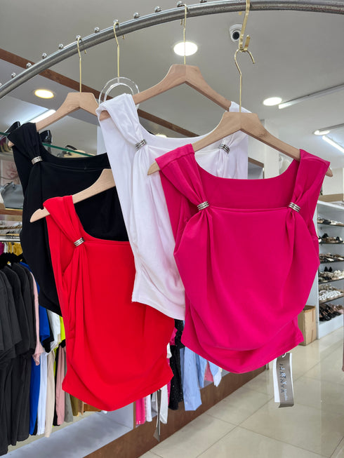 Sleeveless Square Neck Tops